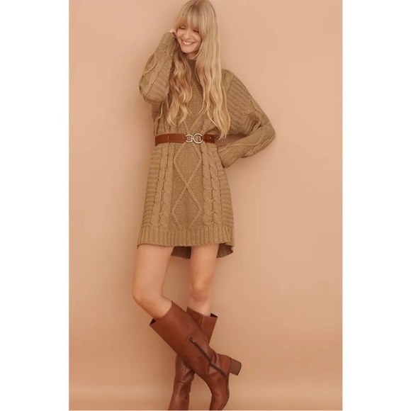Anthro Amadi Leah Cable Knit Sweater Dress - Picture 5 of 8